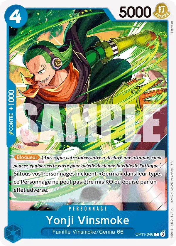 Carte One Piece Yonji Vinsmoke - FR OP11-046 CO Des Poings Vifs Comme l'Éclair Neuf FR LorenZone