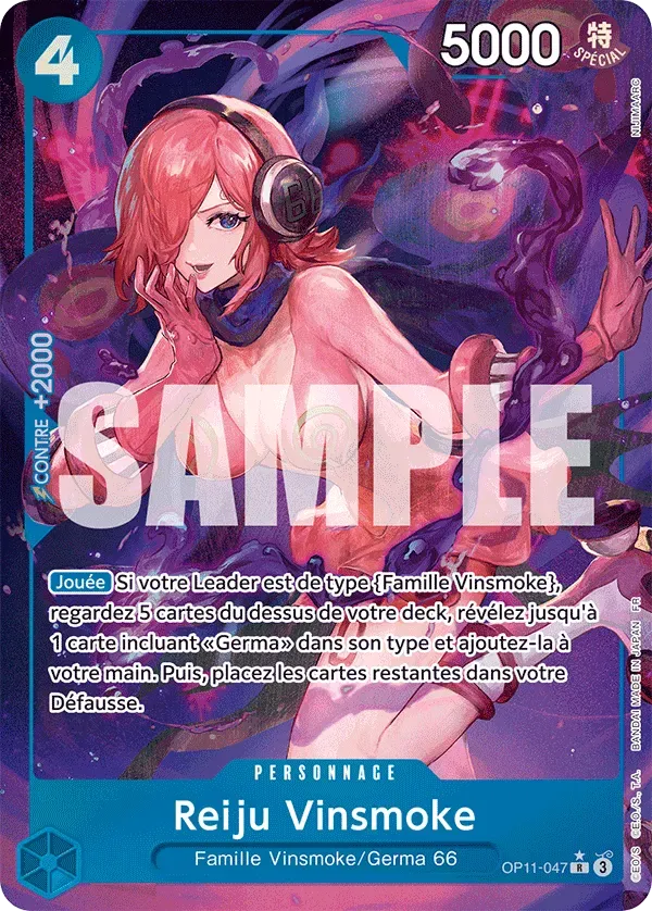 Carte One Piece Reiju Vinsmoke V2 - FR OP11-047 R-P Des Poings Vifs Comme l'Éclair Neuf FR LorenZone
