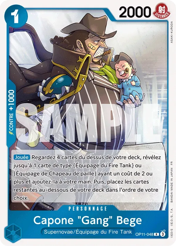 Carte One Piece Capone Gang Bege - FR OP11-048 R Des Poings Vifs Comme l'Éclair Neuf FR LorenZone