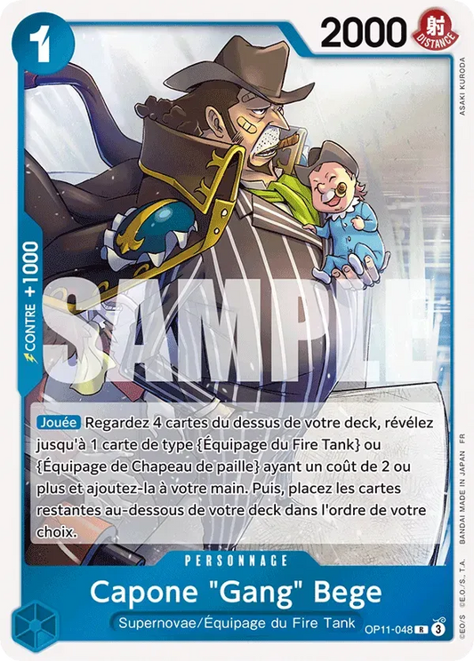 Carte One Piece Capone Gang Bege - FR OP11-048 R Des Poings Vifs Comme l'Éclair Neuf FR LorenZone