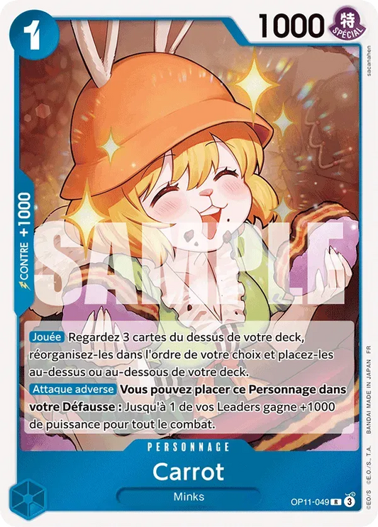 Carte One Piece Carrot - FR OP11-049 R Des Poings Vifs Comme l'Éclair Neuf FR LorenZone