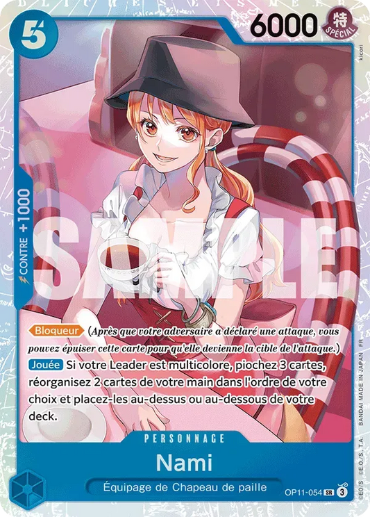 Carte One Piece Nami V1 - FR OP11-054 SR Des Poings Vifs Comme l'Éclair Neuf FR LorenZone