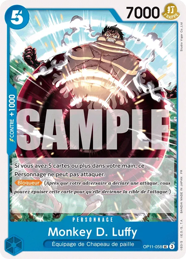 Carte One Piece Monkey D. Luffy - FR OP11-058 UC Des Poings Vifs Comme l'Éclair Neuf FR LorenZone