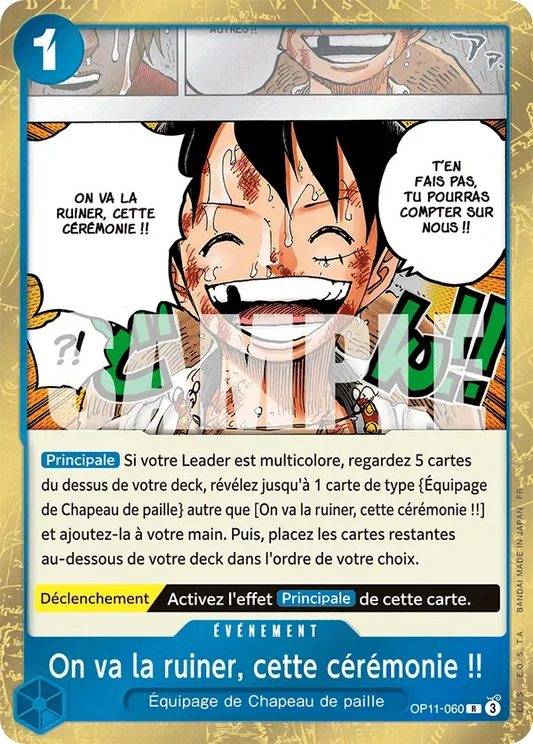 Carte One Piece On va la ruiner, cette cérémonie !! - FR OP11-060 R Des Poings Vifs Comme l'Éclair Neuf FR LorenZone