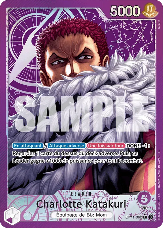 Carte One Piece Charlotte Katakuri V2 - FR OP11-062 L-P Des Poings Vifs Comme l'Éclair Neuf FR LorenZone