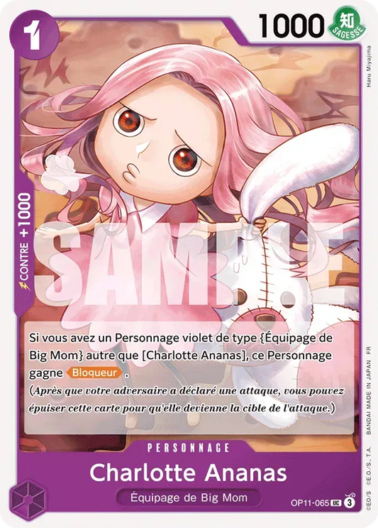 Carte One Piece Charlotte Ananas - FR OP11-065 UC Des Poings Vifs Comme l'Éclair Neuf FR LorenZone