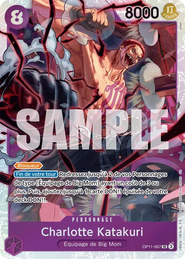 Carte One Piece Charlotte Katakuri V1 - FR OP11-067 SR Des Poings Vifs Comme l'Éclair Neuf FR LorenZone