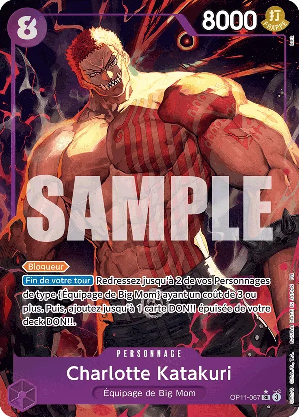 Carte One Piece Charlotte Katakuri V2 - FR OP11-067 SR-P Des Poings Vifs Comme l'Éclair Neuf FR LorenZone