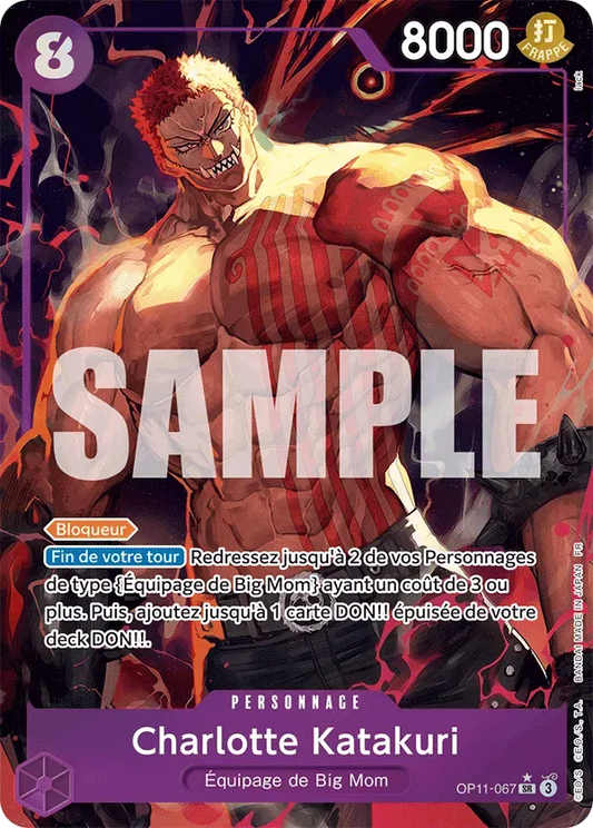 Carte One Piece Charlotte Katakuri V2 - FR OP11-067 SR-P Des Poings Vifs Comme l'Éclair Neuf FR LorenZone