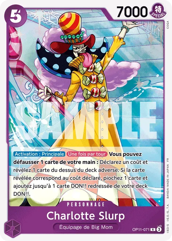 Carte One Piece Charlotte Slurp - FR OP11-071 R Des Poings Vifs Comme l'Éclair Neuf FR LorenZone