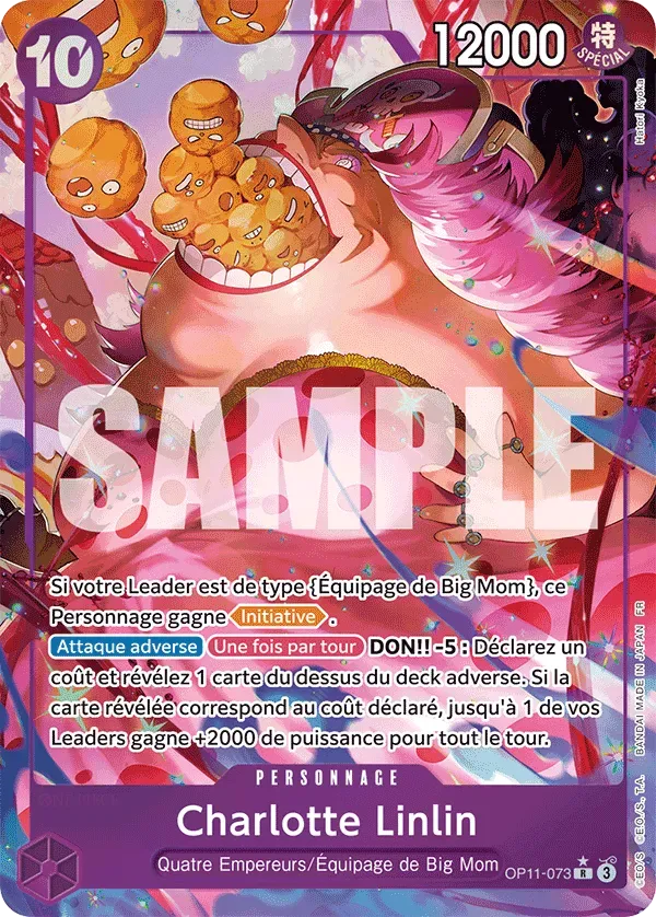 Carte One Piece Charlotte Linlin V2 - FR OP11-073 R-P Des Poings Vifs Comme l'Éclair Neuf FR LorenZone