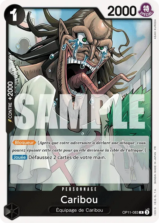 Carte One Piece Caribou - FR OP11-083 R Des Poings Vifs Comme l'Éclair Neuf FR LorenZone