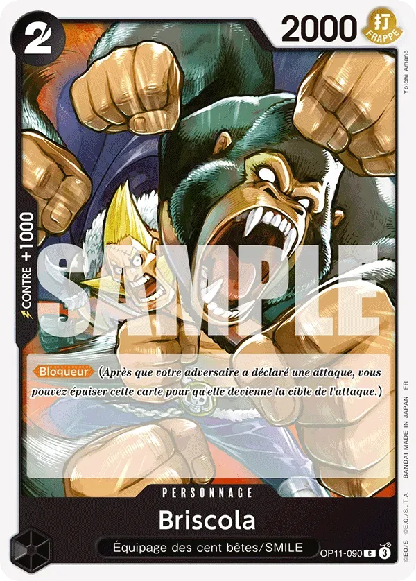 Carte One Piece Briscola - FR OP11-090 CO Des Poings Vifs Comme l'Éclair Neuf FR LorenZone