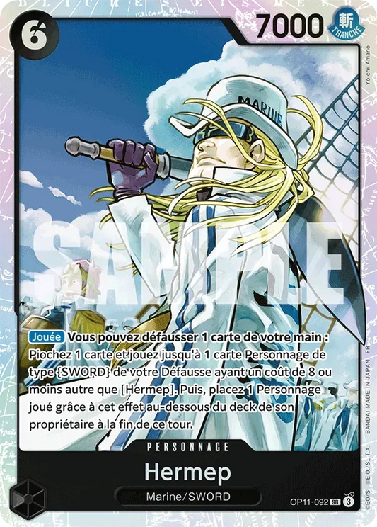 Carte One Piece Helmeppo V1 - FR OP11-092 SR Des Poings Vifs Comme l'Éclair Neuf FR LorenZone