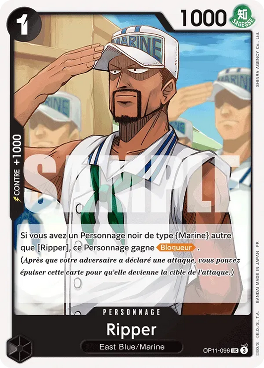 Carte One Piece Ripper - FR OP11-096 UC Des Poings Vifs Comme l'Éclair Neuf FR LorenZone