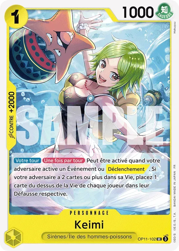 Carte One Piece Camie - FR OP11-102 UC Des Poings Vifs Comme l'Éclair Neuf FR LorenZone