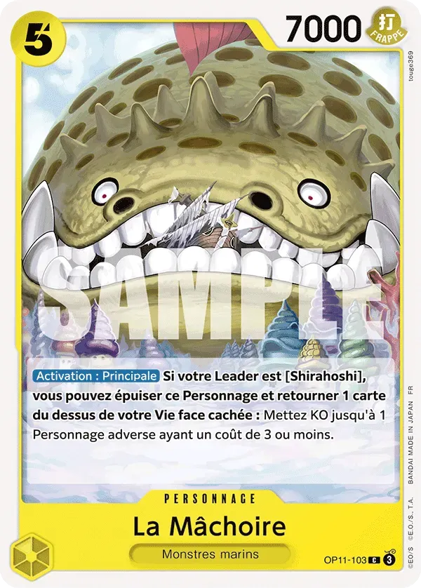 Carte One Piece La Machoire - FR OP11-103 CO Des Poings Vifs Comme l'Éclair Neuf FR LorenZone