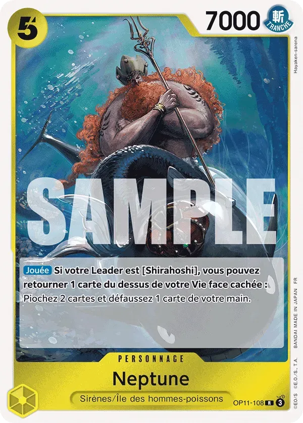 Carte One Piece Neptune - FR OP11-108 R Des Poings Vifs Comme l'Éclair Neuf FR LorenZone
