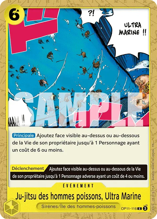 Carte One Piece Ju-jitsu des hommes poissons, Ultra Marine - FR OP11-116 CO Des Poings Vifs Comme l'Éclair Neuf FR LorenZone