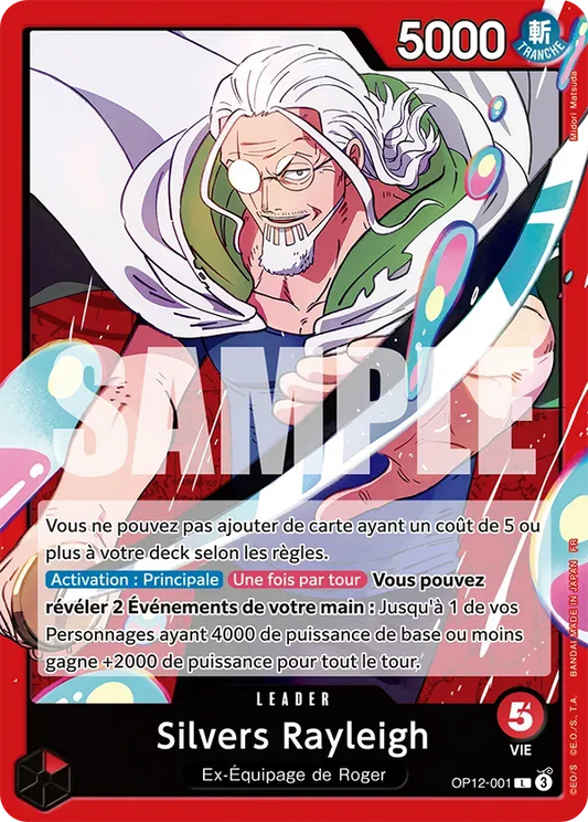 Carte One Piece Silvers Rayleigh V1 - FR OP12-001 L L'héritage du Maître Neuf FR LorenZone