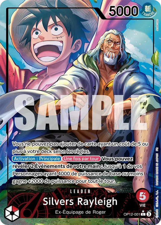 Carte One Piece Silvers Rayleigh V2 - FR OP12-001 L-P L'héritage du Maître Neuf FR LorenZone