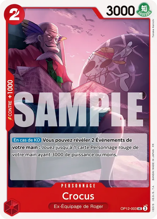 Carte One Piece Crocus - FR OP12-003 UC L'héritage du Maître Neuf FR LorenZone