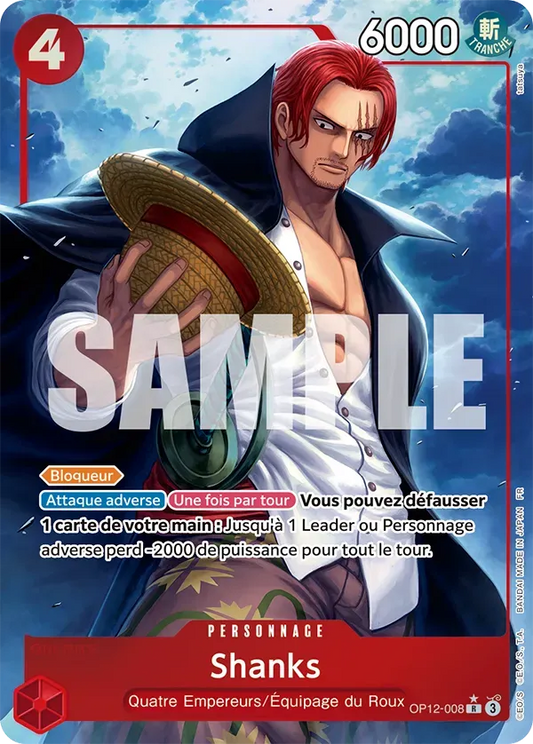 Carte One Piece Shanks V2 - FR OP12-008 R-P L'héritage du Maître Neuf FR LorenZone