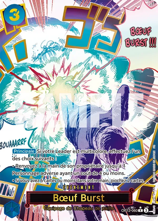 Carte One Piece Boeuf Burst V2 - FR OP12-060 R-P L'héritage du Maître Neuf FR LorenZone
