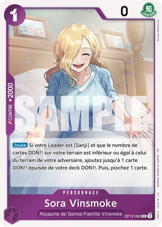 Carte One Piece Vinsmoke Sora - FR OP12-062 R L'héritage du Maître Neuf FR LorenZone