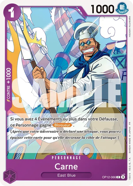 Carte One Piece Carne - FR OP12-066 CO L'héritage du Maître Neuf FR LorenZone