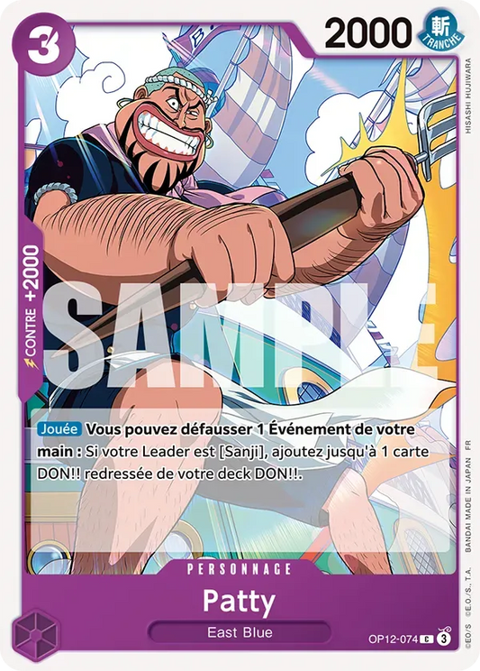 Carte One Piece Patty - FR OP12-074 CO L'héritage du Maître Neuf FR LorenZone