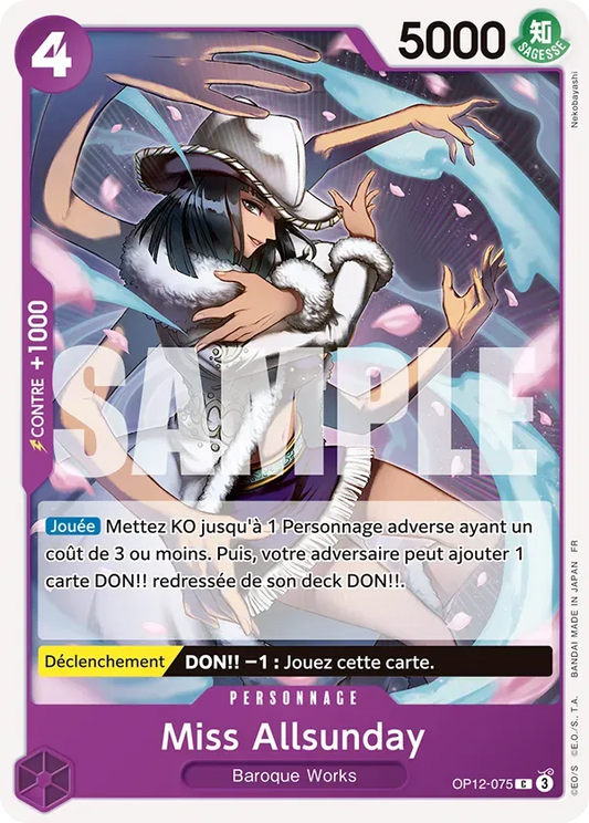 Carte One Piece Miss Allsunday - FR OP12-075 CO L'héritage du Maître Neuf FR LorenZone