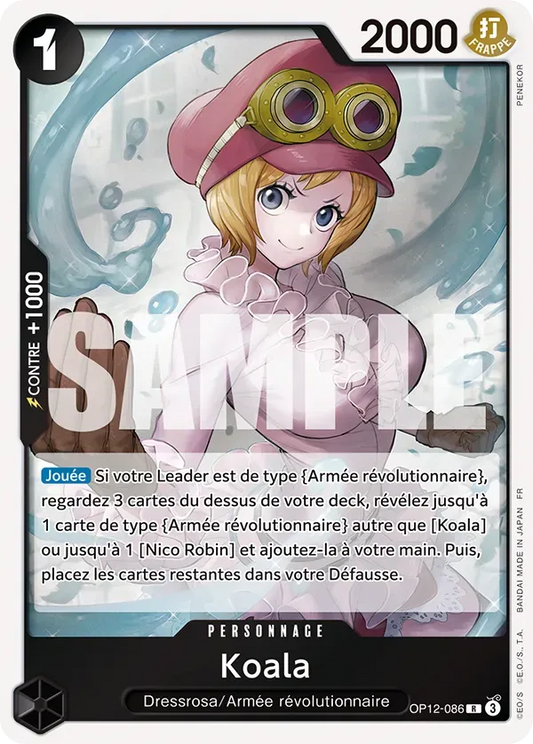 Carte One Piece Koala V1 - FR OP12-086 R L'héritage du Maître Neuf FR LorenZone