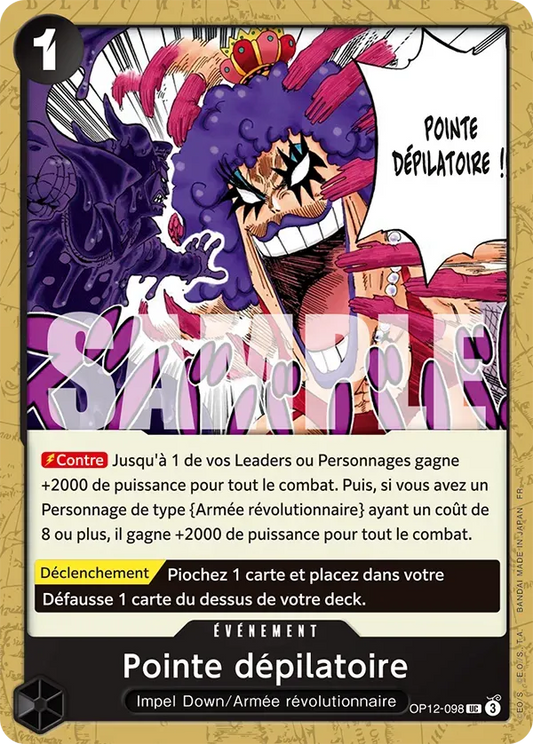 Carte One Piece Pointe dépilatoire - FR OP12-098 UC L'héritage du Maître Neuf FR LorenZone