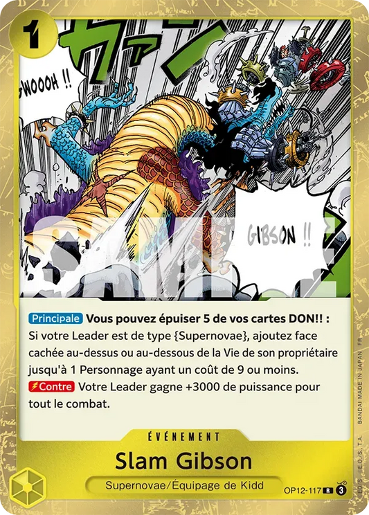 Carte One Piece Slam Gibson - FR OP12-117 R L'héritage du Maître Neuf FR LorenZone
