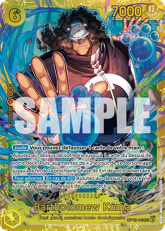 Carte One Piece Bartholomew Kuma V1 - FR OP12-119 SEC L'héritage du Maître Neuf FR LorenZone