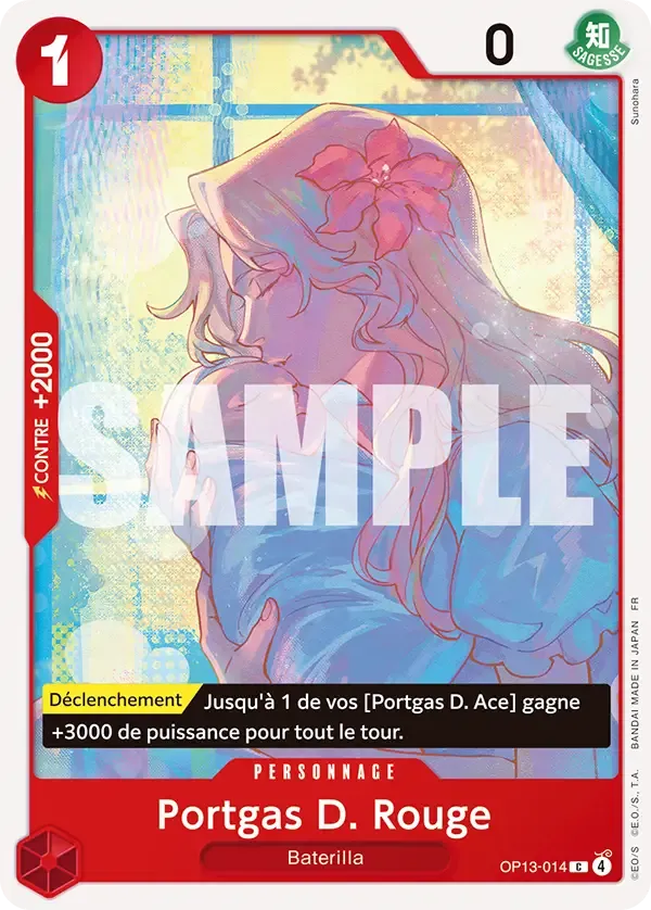 Carte One Piece Portgas D. Rouge - FR OP13-014 CO Successeurs Neuf FR LorenZone