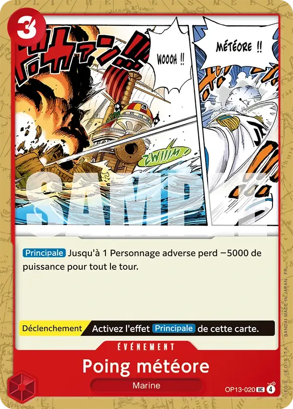 Carte One Piece Poing météore - FR OP13-020 UC Successeurs Neuf FR LorenZone