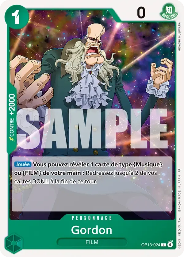 Carte One Piece Gordon - FR OP13-024 CO Successeurs Neuf FR LorenZone