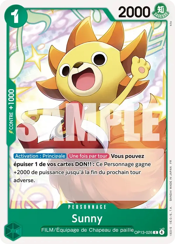 Carte One Piece Sunny - FR OP13-026 CO Successeurs Neuf FR LorenZone