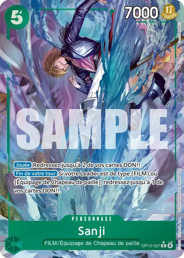 Carte One Piece Sanji V2 - FR OP13-027 R-P Successeurs Neuf FR LorenZone