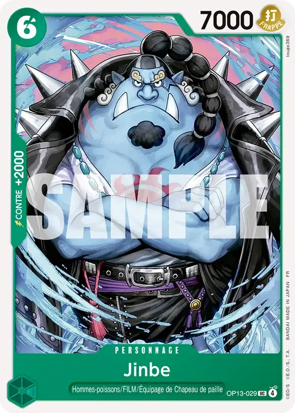 Carte One Piece Jinbe - FR OP13-029 UC Successeurs Neuf FR LorenZone