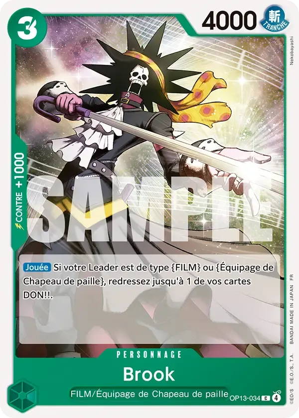 Carte One Piece Brook - FR OP13-034 CO Successeurs Neuf FR LorenZone