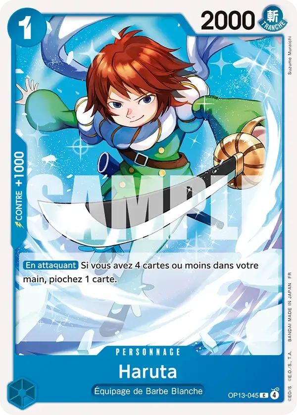 Carte One Piece Haruta - FR OP13-045 CO Successeurs Neuf FR LorenZone