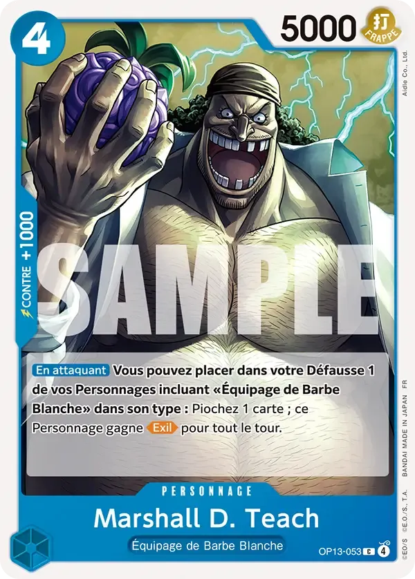 Carte One Piece Marshall D. Teach - FR OP13-053 CO Successeurs Neuf FR LorenZone