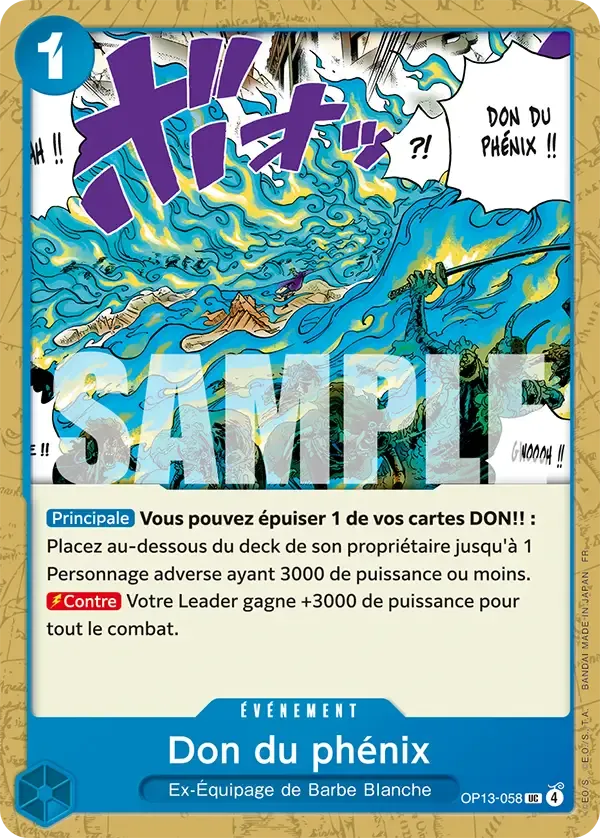 Carte One Piece Don du phénix - FR OP13-058 UC Successeurs Neuf FR LorenZone