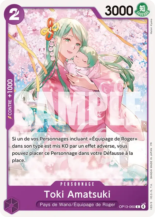 Carte One Piece Toki Amatsuki - FR OP13-060 CO Successeurs Neuf FR LorenZone