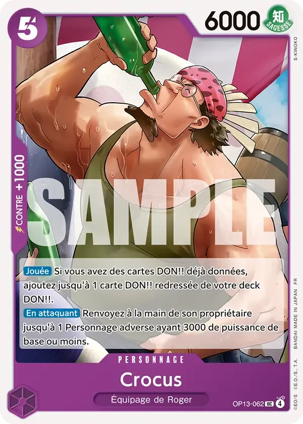Carte One Piece Crocus - FR OP13-062 UC Successeurs Neuf FR LorenZone