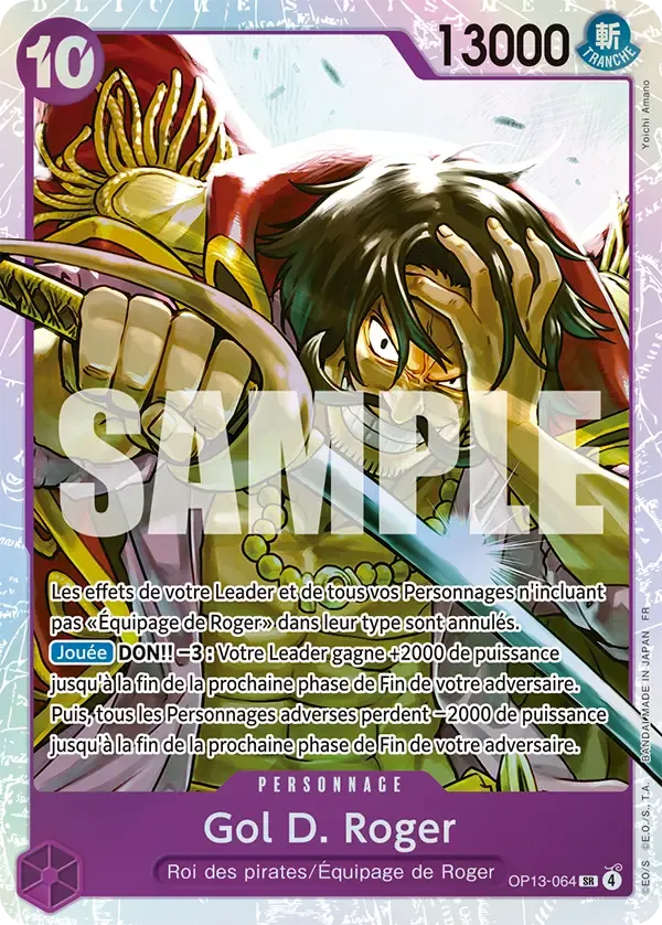 Carte One Piece Gol D. Roger V1 - FR OP13-064 SR Successeurs Neuf FR LorenZone