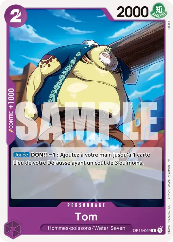 Carte One Piece Tom - FR OP13-069 CO Successeurs Neuf FR LorenZone